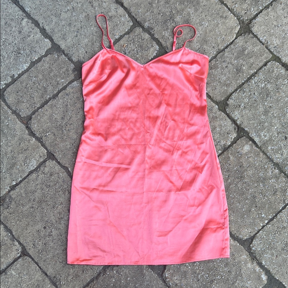 Coral Pink Spaghetti Strap Dress